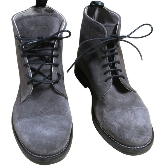 AllSaints Drago Suede Lace Up Boots Charcoal Grey Men\'s Size 40 (US 7) NWOB main image 6